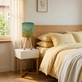 Retro Tripod Table Lamp – Ombré Earthy Tones Linen Shade Bedside Light - retro table lamps