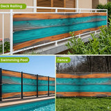 Retro Wood Grain Privacy Screen – Waterproof Balcony Fence Cover - Retro Privacy Screen