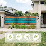 Retro Wood Grain Privacy Screen – Waterproof Balcony Fence Cover - Retro Privacy Screen