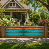 Retro Wood Grain Privacy Screen – Waterproof Balcony Fence Cover - Retro Privacy Screen