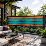 Retro Wood Grain Privacy Screen – Waterproof Balcony Fence Cover - Retro Privacy Screen