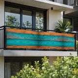 Retro Wood Grain Privacy Screen – Waterproof Balcony Fence Cover - Retro Privacy Screen