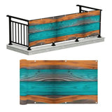 Retro Wood Grain Privacy Screen – Waterproof Balcony Fence Cover - Retro Privacy Screen