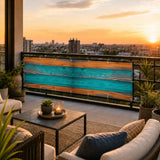 Retro Wood Grain Privacy Screen – Waterproof Balcony Fence Cover - Retro Privacy Screen