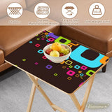 Retro Wooden Folding Side Tables Set of 4 – TV Trays with Storage Stand - 4 Pack - retro tv tray