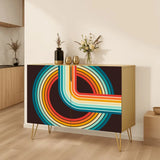 Retro Wooden Storage Cabinet with Hairpin Legs – Midcentury Modern Style - One Size - retro cabinet