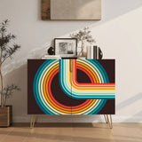 Retro Wooden Storage Cabinet with Hairpin Legs – Midcentury Modern Style - One Size - retro cabinet