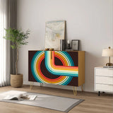 Retro Wooden Storage Cabinet with Hairpin Legs – Midcentury Modern Style - One Size - retro cabinet
