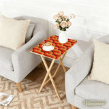 Retro Wooden TV Trays Set – Mid Century Folding Snack Tables - 4 Pack - retro tv tray