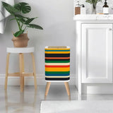 Scandi 1970s Retro Square Small Trash Can with Lid Stripes Multicolor - One Size - retro tash cans