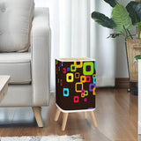 Scandi Midcentury Modern Trash Can with Lid: Retro Nordic Wastebasket - One Size - retro tash cans