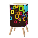 Scandi Midcentury Modern Trash Can with Lid: Retro Nordic Wastebasket - One Size - retro tash cans