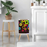 Scandi Midcentury Modern Trash Can with Lid: Retro Nordic Wastebasket - One Size - retro tash cans