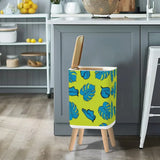 Scandi Retro Square Small Trash Can with Lid Chartreuse Green - One Size - retro tash cans