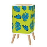 Scandi Retro Square Small Trash Can with Lid Chartreuse Green - One Size - retro tash cans