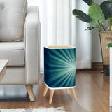 Scandi Retro Square Small Trash Can with Lid Sunburst Blue - One Size - retro tash cans