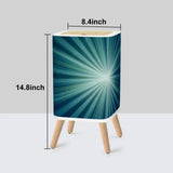 Scandi Retro Square Small Trash Can with Lid Sunburst Blue - One Size - retro tash cans
