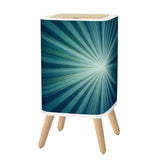 Scandi Retro Square Small Trash Can with Lid Sunburst Blue - One Size - retro tash cans