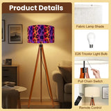Scandi Retro Tripod Floor Lamp Leopard Rainbow Pattern - retro floor lamps