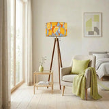 Scandi Retro Tripod Floor Lamp Mid Century Lemon Fruits Pattern - retro floor lamps