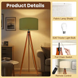 Scandi Retro Tripod Floor Lamp Olive Moss Green Shade Vintage Light - retro floor lamps