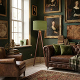 Scandi Retro Tripod Floor Lamp Olive Moss Green Shade Vintage Light - retro floor lamps
