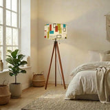 Scandi Retro Tripod Lamp – 60s Inspired Floor Light with Remote LED Control - retro floor lamps