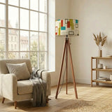 Scandi Retro Tripod Lamp – 60s Inspired Floor Light with Remote LED Control - retro floor lamps