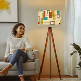 Scandi Retro Tripod Lamp – 60s Inspired Floor Light with Remote LED Control - retro floor lamps