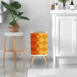 Scandi Square Small Trash Can with Lid 70s Retro Waves Orange - One Size - retro tash cans