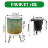 Scandi Style Planter with Wooden Legs: Earthy Tones Ombre Home Decor - retro plant pot