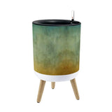 Scandi Style Planter with Wooden Legs: Earthy Tones Ombre Home Decor - retro plant pot