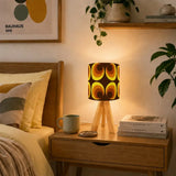 Scandi Tripod Table Lamp – Retro Midcentury LED Wooden Base Light - retro table lamps