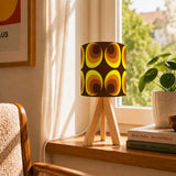 Scandi Tripod Table Lamp – Retro Midcentury LED Wooden Base Light - retro table lamps