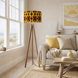 Scandi Tripod Table Lamp – Retro Midcentury LED Wooden Base Light - retro table lamps