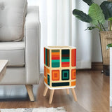 Small 70s Retro Trash Can with Lid: Scandi Midcentury Style Wastebasket - One Size - retro ads