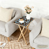Space-Saving Retro Wooden TV Trays Set | Midcentury Modern Design - 4 Pack - retro tv tray