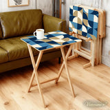 Space-Saving Wooden TV Trays Set | Midcentury Modern Design - 4 Pack - retro tv tray