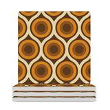 Square Ceramic Drink Coasters – Midcentury Modern Table Decor - 4PCS - retro coaster