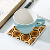 Square Ceramic Drink Coasters – Midcentury Modern Table Decor - retro coaster