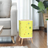 Square Trash Can with Lid Christmas Stars Celestial Yellow - One Size - retro tash cans