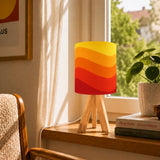 Sun Down 70s Retro Tripod Lamp – Mid Century Accent Light with Remote Control - retro table lamps