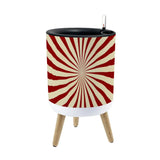 Sunburst 70s Style Planter with Wooden Legs: Retro Midcentury Home Decor - retro plant pot
