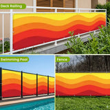Sunny Waves Outdoor Privacy Screen – Retro Balcony Windbreak - Retro Privacy Screen