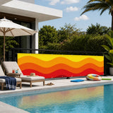 Sunny Waves Outdoor Privacy Screen – Retro Balcony Windbreak - Retro Privacy Screen