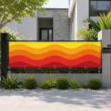 Sunny Waves Outdoor Privacy Screen – Retro Balcony Windbreak - Retro Privacy Screen