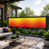 Sunny Waves Outdoor Privacy Screen – Retro Balcony Windbreak - Retro Privacy Screen