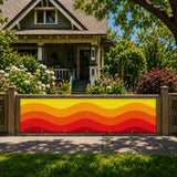 Sunny Waves Outdoor Privacy Screen – Retro Balcony Windbreak - Retro Privacy Screen