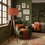 Terracotta Shade Vintage Nordic Wooden Tripod Floor Lamp - retro floor lamps