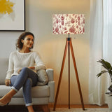 Toile de Jouy Retro Wooden Tripod Floor Lamp: Red White French Vintage - retro floor lamps